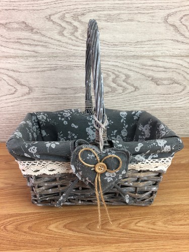 Grey wicker basket with - grey,
