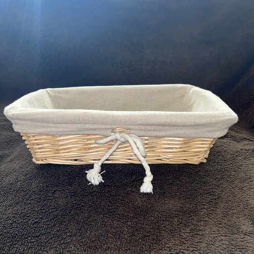 Lined wicker baskets - baskets, x2
