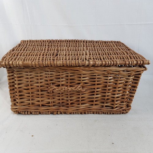 Woven wicker basket hamper - woven,