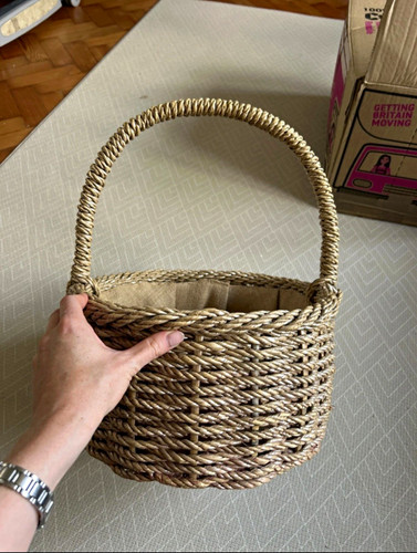 Round wicker basket with - basket,