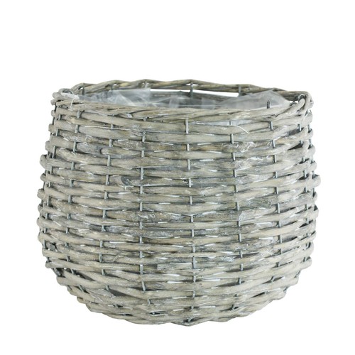 Grey wicker basket - grey, (18cm)