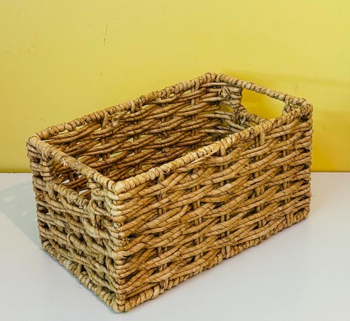 Wicker basket rectangle solid - basket,