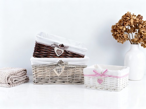 Natural wicker storage basket - wicker,