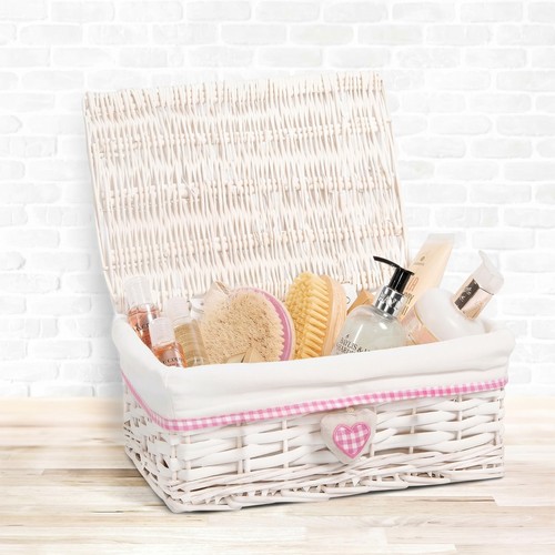 Wicker storage hamper with lid - with,