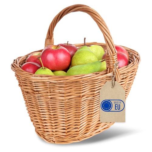 Wicker basket with handle - basket,