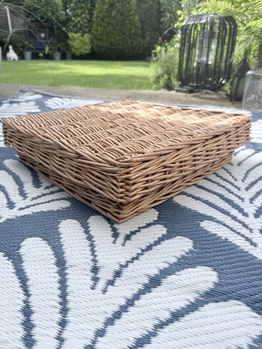 Large flat rattan basket lid - large,
