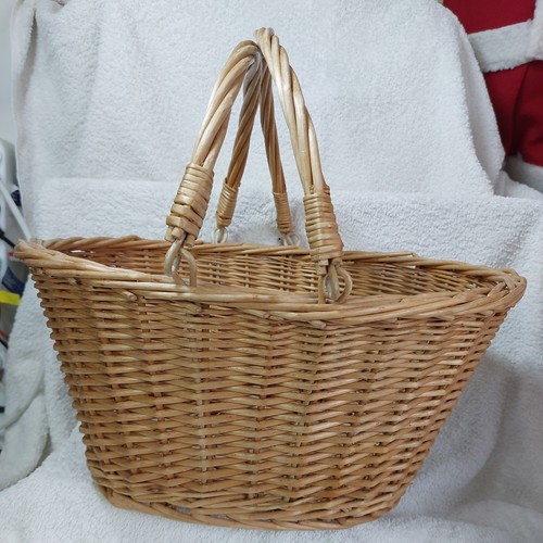 Oval wicker woven basket - wicker, with