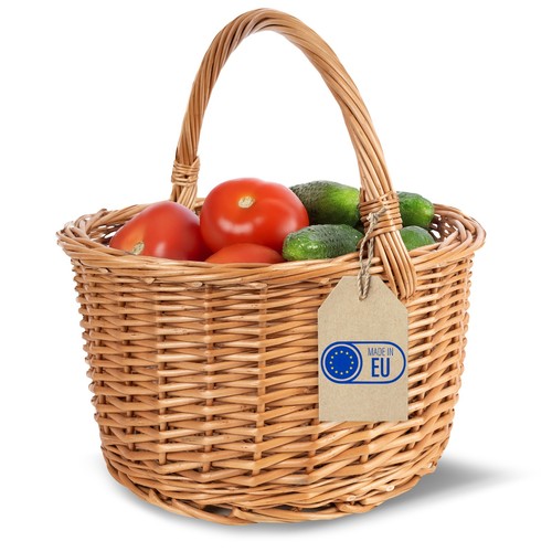 Wicker basket with handle - basket, 35
