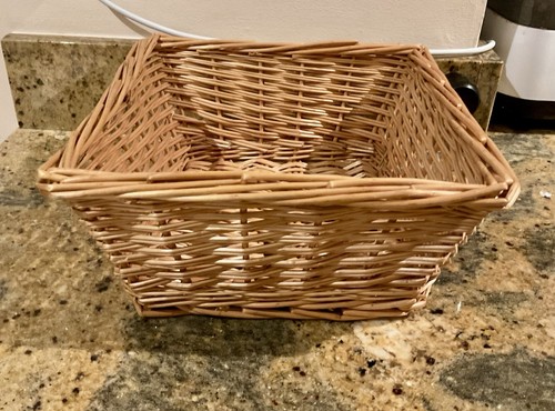 Square wicker storage basket - ,